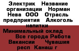 Электрик › Название организации ­ Норман-Нева, ООО › Отрасль предприятия ­ Алкоголь, напитки › Минимальный оклад ­ 35 000 - Все города Работа » Вакансии   . Чувашия респ.,Канаш г.